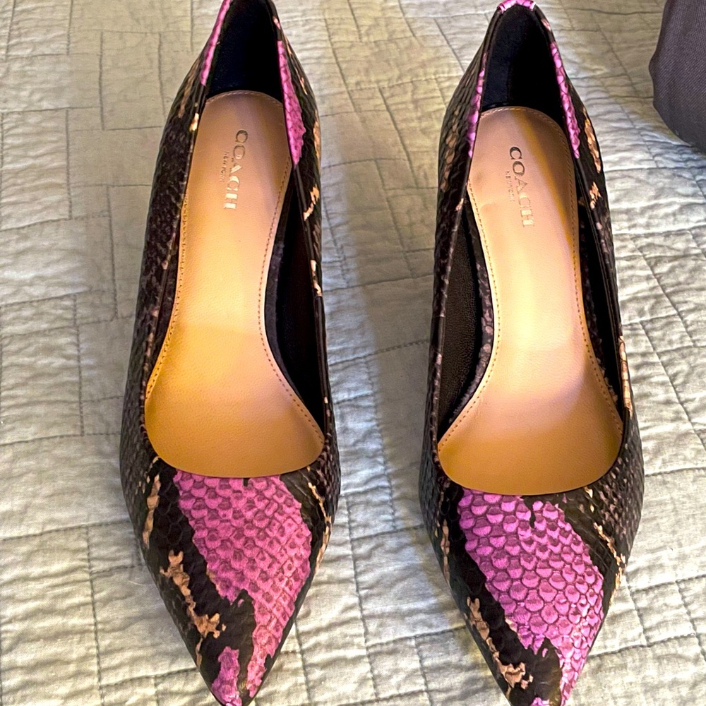 Coach Multicolored Snakeskin Shoes.